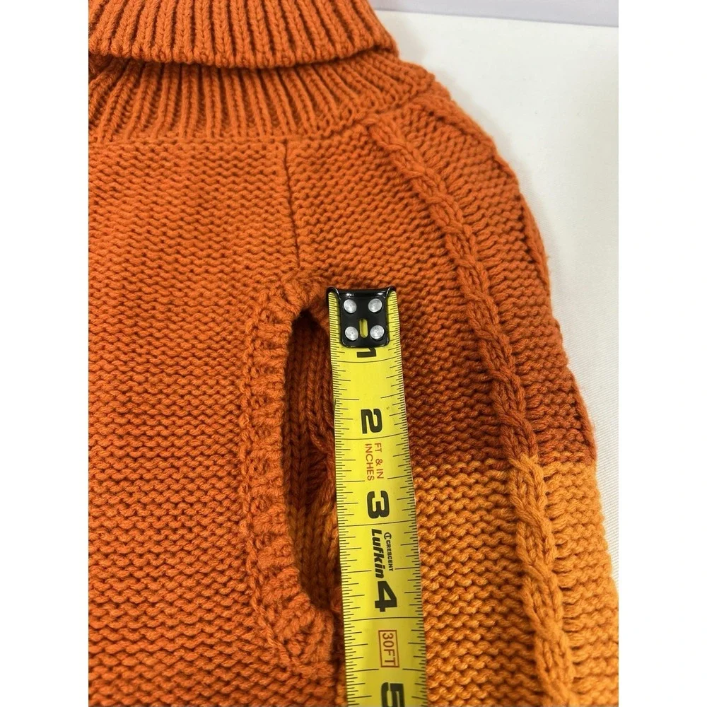 Dog Sweater Medium‎ Orange Cable Knit W/collar girl Gorgeous  new Size L/XL